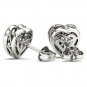 10k White Gold 0.33 Ct Brilliant Round Cut Diamond Heart Shaped Earrings