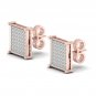 10k Rose Gold 0.33 Ct Brilliant Round Cut Diamond Cluster Stud Earrings I2