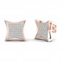 10k Rose Gold 0.25 Ct Brilliant Round Cut Diamond Cluster Stud Earrings I2