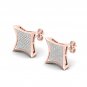 10k Rose Gold 0.25 Ct Brilliant Round Cut Diamond Cluster Stud Earrings I2