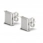 10k White Gold 0.33 Ct Brilliant Round Cut Diamond Cluster Stud Earrings I2