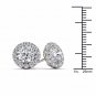 1.00 Ct Natural Round Cut Diamond Halo Stud Earrings in 10k White Gold