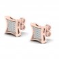 10k Rose Gold 0.15 Ct Brilliant Round Cut Diamond Cluster Stud Earrings I2
