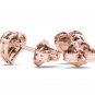 Natural 10k Rose Gold 0.10 Ct Round Cut Diamond Fashion Heart Earrings HI I2