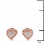 Natural 10k Rose Gold 0.10 Ct Round Cut Diamond Fashion Heart Earrings HI I2
