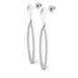 S925 Sterling Silver 0.33Ct  Natural Round Cut Diamond  Loop Dangle Earrings