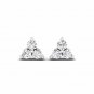 0.25 Ct Natural Round Cut Diamond Three Stone Stud Earrings in 10k White Gold