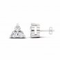0.25 Ct Natural Round Cut Diamond Three Stone Stud Earrings in 10k White Gold