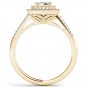 14K Yellow Gold 0.33 Ct Brillant Round Cut Diamond Cluster Engagement Ring