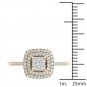 14K Yellow Gold 0.33 Ct Brillant Round Cut Diamond Cluster Engagement Ring