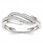 Solid 10k White Gold 0.10 Ct Diamond Swirl Fashion Engagement Wedding Ring HI I2