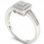 Solid 14k White Gold 0.14 Ct Round Cut Diamond Halo Engagement Ring HI I2 Size 7