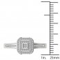 Solid 14k White Gold 0.14 Ct Round Cut Diamond Halo Engagement Ring HI I2 Size 7