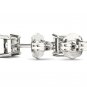Solid 10k White Gold 0.50 Ct Round Cut Diamond Stud Earrings HI I2 Pushbacks