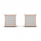 10k Rose Gold 0.85 Ct Brilliant Round Cut Diamond Cluster Stud Earrings I2 10k Rose Gold 0.85 Ct Brilliant Round Cut Diamond Cluster Stud Earrings I2