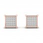 10k Rose Gold 0.85 Ct Brilliant Round Cut Diamond Cluster Stud Earrings I2