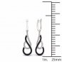 S925 Sterling Silver 0.25Ct Round Cut Black and White Diamond  Hoop Earrings