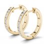 Solid 10k Yellow Gold 0.33 Ct Natural Round Cut Diamond Hoop Earrings HI I2