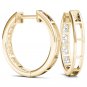 Solid 10k Yellow Gold 0.33 Ct Natural Round Cut Diamond Hoop Earrings HI I2