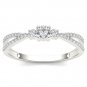 Solid 14k White Gold 0.25 Ct Round Cut Diamond Three Stone Engagement Ring HI I2