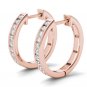 Solid 10k Rose Gold 0.33 Ct Natural Round Cut Diamond Hoop Earrings HI I2