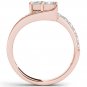 Genuine 14K Rose Gold 1.00 Ct Princess Cut Diamond Two Stone Engagement Ring