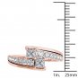 Genuine 14K Rose Gold 1.00 Ct Princess Cut Diamond Two Stone Engagement Ring