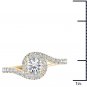 14k Yellow Gold 0.75 Ct Round Cut Diamond Classic Bypass Halo Engagement Ring