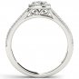 10k White Gold 0.5 Ct Natural Diamond Cluster Halo Engagement Ring HI I2 Size