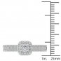 10k White Gold 0.5 Ct Natural Diamond Cluster Halo Engagement Ring HI I2 Size