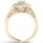 Solid 10k Yellow Gold 0.50Ct Diamond Round Cluster Halo Engagement Ring Set HI