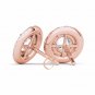 1.00 Ct Natural Round Cut Diamond Halo Stud Earrings in 10k Rose Gold  HI