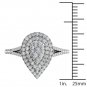 Genuine 14K White Gold 0.51 Ct Round Cut Diamond Pear Shaped Engagement Ring