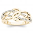 14k Yellow Gold 0.17 Ct Natural Diamond Fashion Engagement Ring HI I2 Size 7