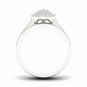 Solid 10k White Gold 0.33Ct Diamond Cluster Halo Engagement Ring Set (HI,I2)