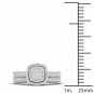 Solid 10k White Gold 0.33Ct Diamond Cluster Halo Engagement Ring Set (HI,I2)