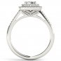 14K White Gold 0.33 Ct Brillant Round Cut Diamond Cluster Engagement Ring