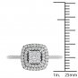 14K White Gold 0.33 Ct Brillant Round Cut Diamond Cluster Engagement Ring