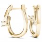 10k Yellow Gold 0.33 Ct Brilliant Princess Cut Diamond Two-Stone Hoop Earrings