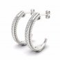S925 Sterling Silver 0.25Ct Round Cut Diamond  Half- Hoop Earrings I2