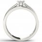 Solid 10k White Gold 0.50 Ct Princess Cut Diamond Engagement & Wedding Ring Set