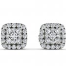 Genuine 10k White Gold 0.50 Ct Round Cut Diamond Stud Earrings HI I2 Pushbacks