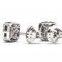 Genuine 10k White Gold 0.50 Ct Round Cut Diamond Stud Earrings HI I2 Pushbacks