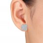 Genuine 10k White Gold 0.50 Ct Round Cut Diamond Stud Earrings HI I2 Pushbacks