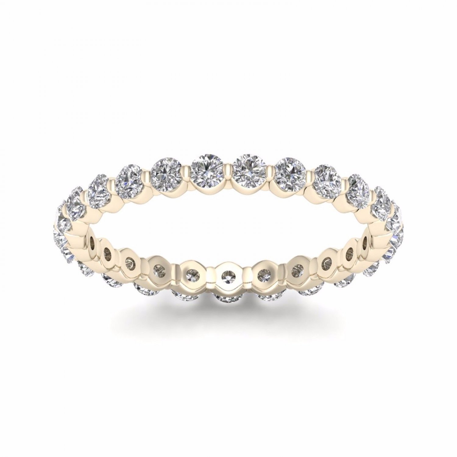1.00 Ct Round Cut Diamond Women's Eternity Band in 14k Yellow Gold (H-I, I2)
