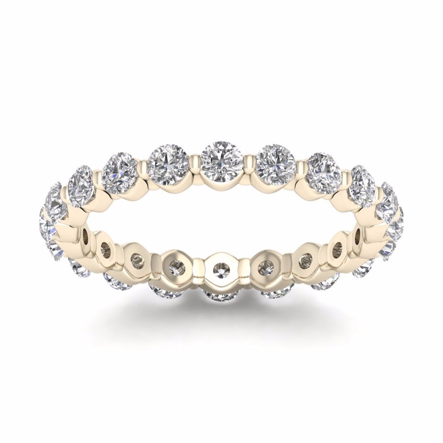 1.50 Ct Round Cut Diamond Women's Eternity Band in 14k Yellow Gold (H-I, I2)