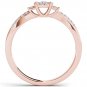 10k Rose Gold 0.25 Ct Diamond Criss-Cross Shank Cluster Engagement Ring HI I2