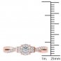 10k Rose Gold 0.25 Ct Diamond Criss-Cross Shank Cluster Engagement Ring HI I2