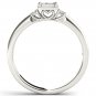 Solid 10k White Gold 0.27 Ct Princess Cut Diamond Cluster Engagement Ring HI I2