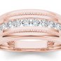 Solid 10k Rose Gold 0.50 Ct Round Cut Diamond Men's Wedding Band Ring HI I2